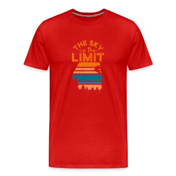 The sky is the limit Retro Rock Climbing - Men's Premium Organic T-Shirt - red - Front - Damien (186cm)
