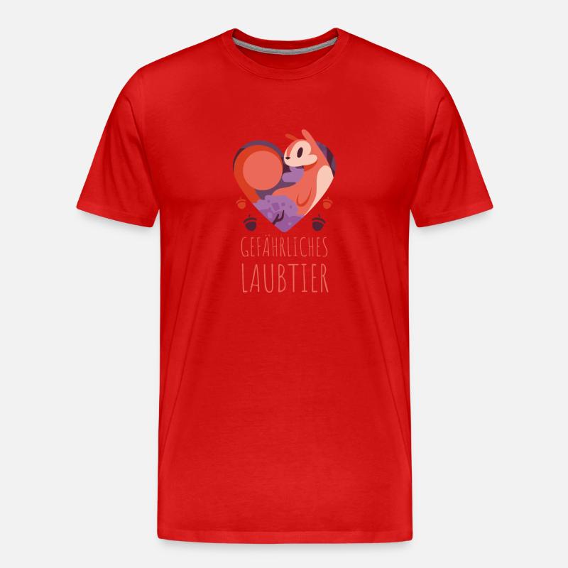 Gefährliches Laubtier Eichhörnchen - Männer Premium Bio T-Shirt - Rot