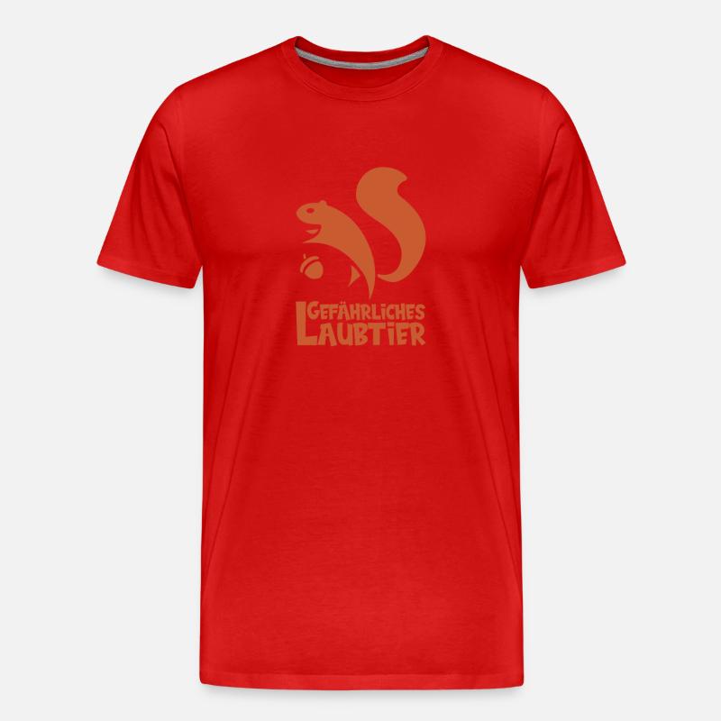 Gefährliches Laubtier Eichhörnchen - Männer Premium Bio T-Shirt - Rot