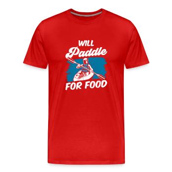Pagayer pour la nourriture Kayak Kayak Kayak Hobby - T-shirt bio Premium Homme - rouge - Devant - Damien (186cm)