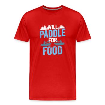Pagayer pour la nourriture Kayak Kayak Kayak Hobby - T-shirt bio Premium Homme - rouge - Devant - Damien (186cm)