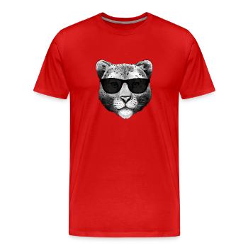 Schneeleopard - Männer Premium Bio T-Shirt - Rot - Vorne - Damien (186cm)