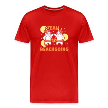 Team Beachgoing Beach Beach Holiday Beachgoers - Men's Premium Organic T-Shirt - red - Front - Damien (186cm)