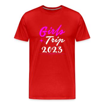 Girl Strip 2023 Girls Trip Crew Girls Tour Girls - T-shirt bio Premium Homme - rouge - Devant - Damien (186cm)