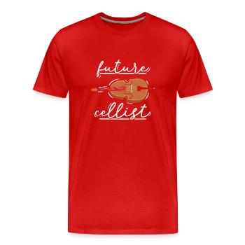 Futur violoncelliste violoncelle violoncelle musicien - T-shirt bio Premium Homme - rouge - Devant - Damien (186cm)