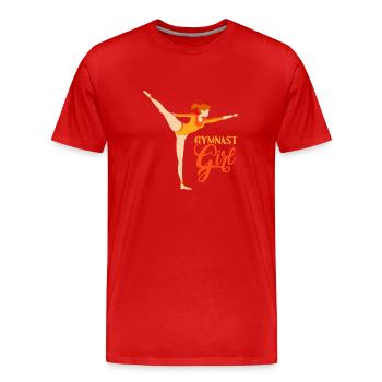 Gymnaste Gymnaste Filles Gymnastique Gymnastique - T-shirt bio Premium Homme - rouge - Devant - Damien (186cm)