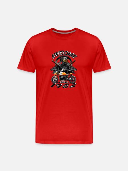Awesome since 1962, biker's birthday - Men's Premium Organic T-Shirt - red
