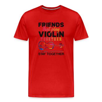 Violon Violoniste Besties Buddies - T-shirt bio Premium Homme - rouge - Devant - Damien (186cm)