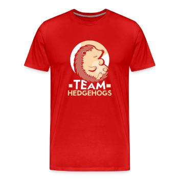 Team Hedgehog Cute Pet Sayings - Men's Premium Organic T-Shirt - red - Front - Damien (186cm)