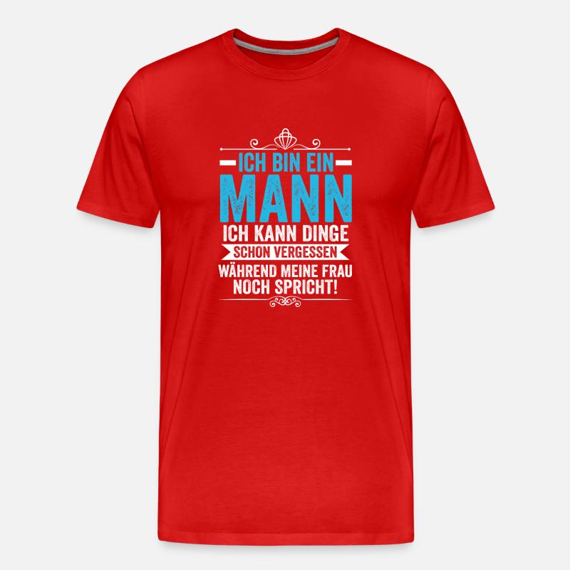 Ich Bin Ein Mann - Männer Premium Bio T-Shirt - Rot