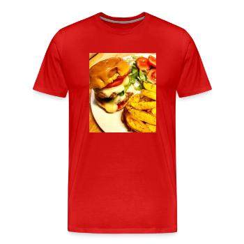 burger - T-shirt bio Premium Homme - rouge - Devant - Damien (186cm)