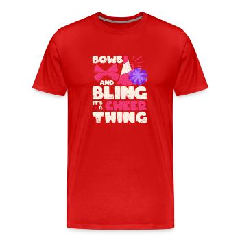 Jugend Team Cute Cheerleader Bögen und Bling seine - Männer Premium Bio T-Shirt - Rot - Vorne - Damien (186cm)