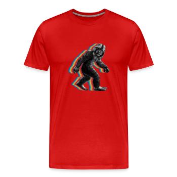 Retro Bigfoot vintage Fun and Nostalgic Sasquatch - Männer Premium Bio T-Shirt - Rot - Vorne - Damien (186cm)