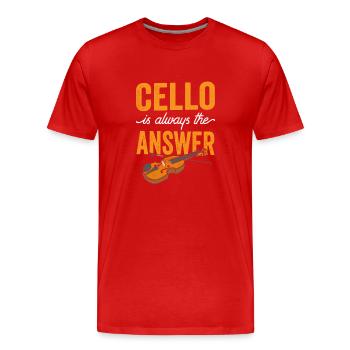 Le violoncelle est toujours la réponse violoncelliste violoncelle - T-shirt bio Premium Homme - rouge - Devant - Damien (186cm)