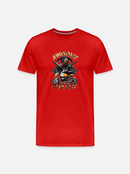 Awesome since 1972, biker's birthday - Men's Premium Organic T-Shirt - red