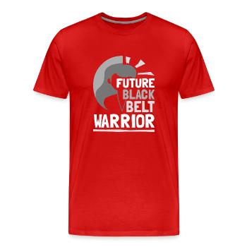 Future ceinture noire guerrier ceinture noire - T-shirt bio Premium Homme - rouge - Devant - Damien (186cm)