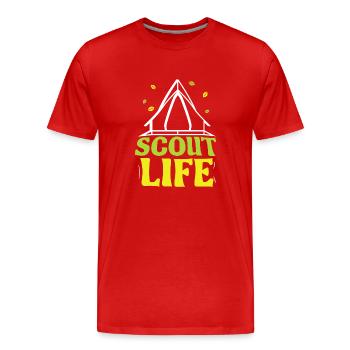 Pfadfinder Leben Zeltlager Sippe Pfadfinden - Männer Premium Bio T-Shirt - Rot - Vorne - Damien (186cm)
