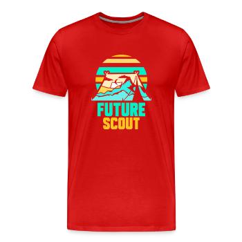 Zukünftiger Pfadfinder Pfadfinden Sippe Zeltlager - Männer Premium Bio T-Shirt - Rot - Vorne - Damien (186cm)