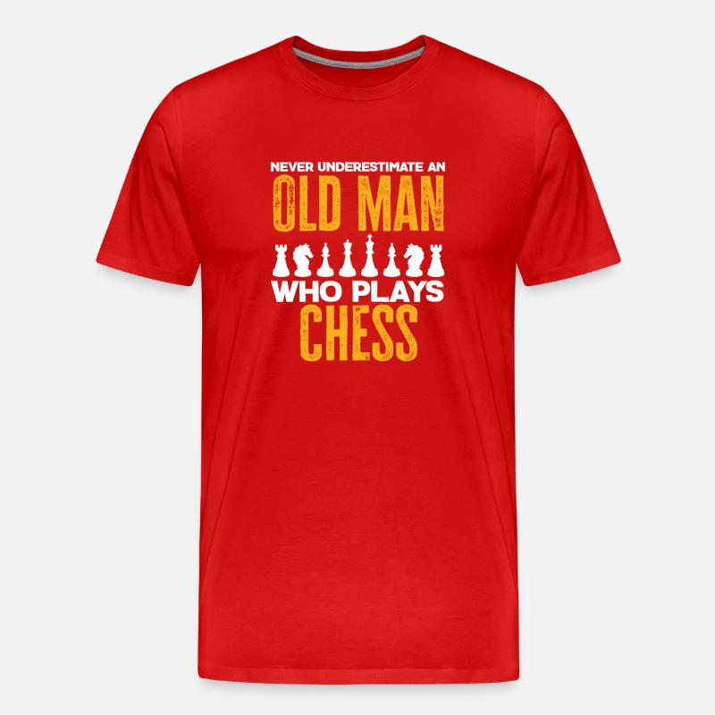 Schach Alter Mann Opa - Männer Premium Bio T-Shirt - Rot