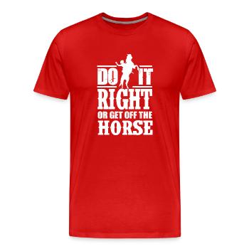 Rodéo, Équitation western, Amoureux des chevaux - T-shirt bio Premium Homme - rouge - Devant - Damien (186cm)