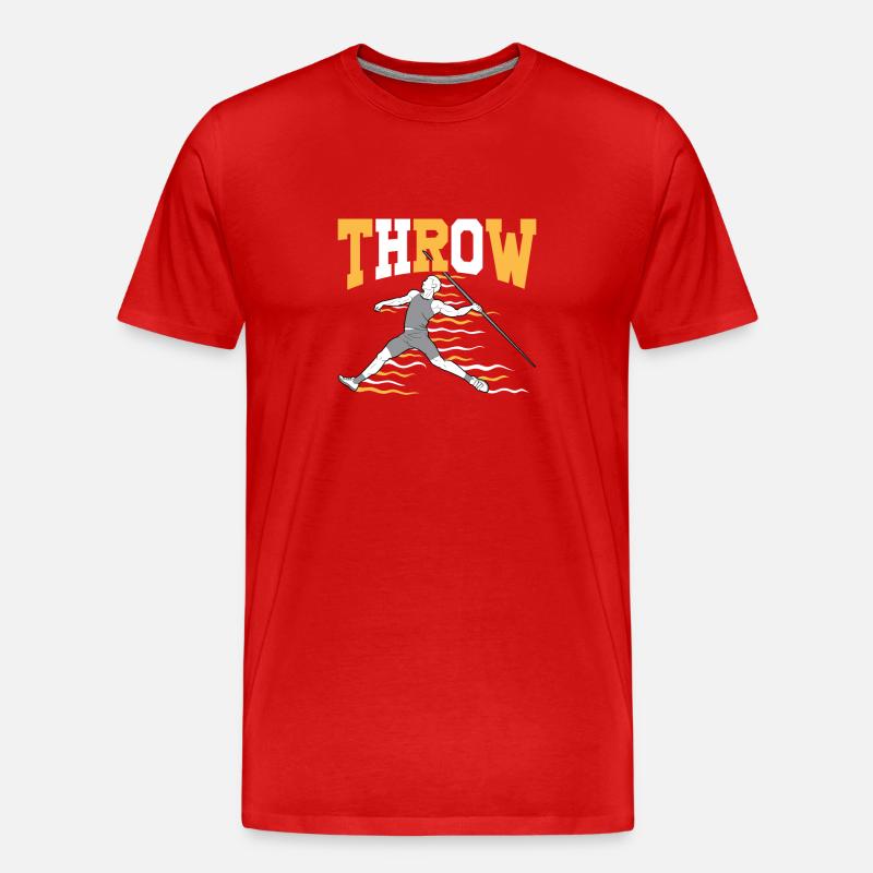 Speerwurfstrecker Leichtathletik Speerwerfer - Männer Premium Bio T-Shirt - Rot