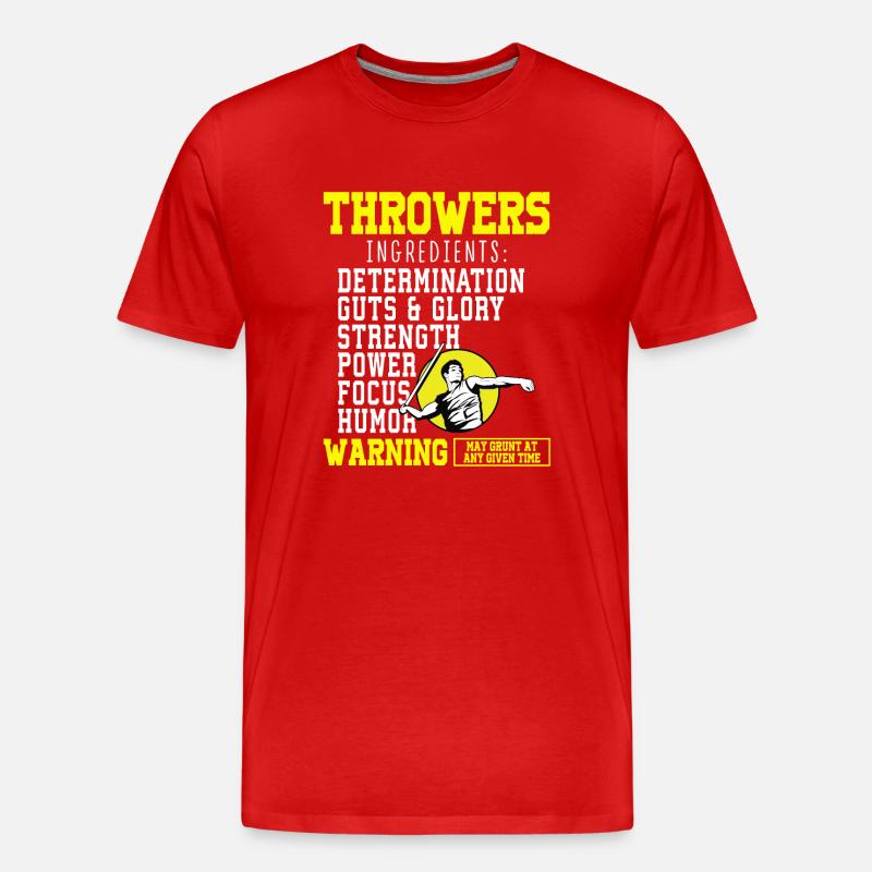 Speerwurfstrecker Leichtathletik Speerwerfer - Männer Premium Bio T-Shirt - Rot