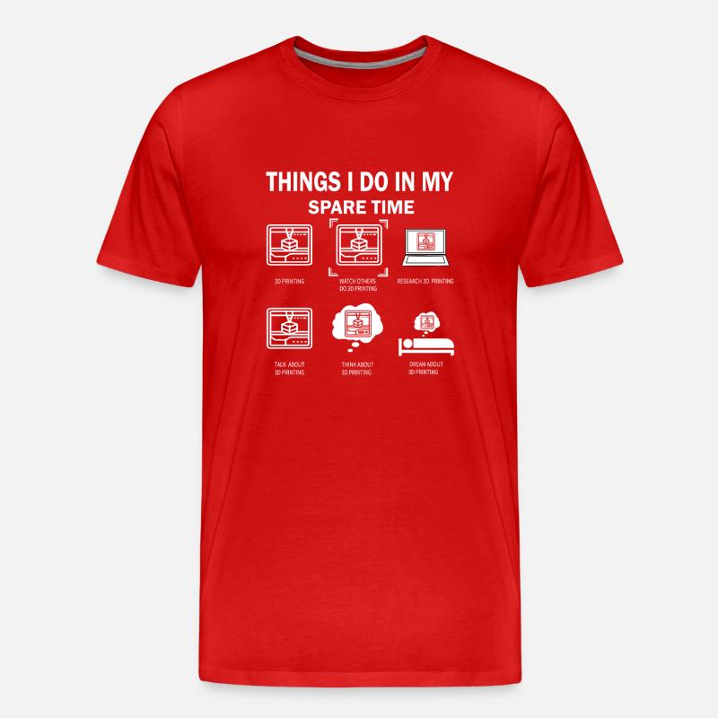 3D-Drucker Dinge, die ich mache - Männer Premium Bio T-Shirt - Rot