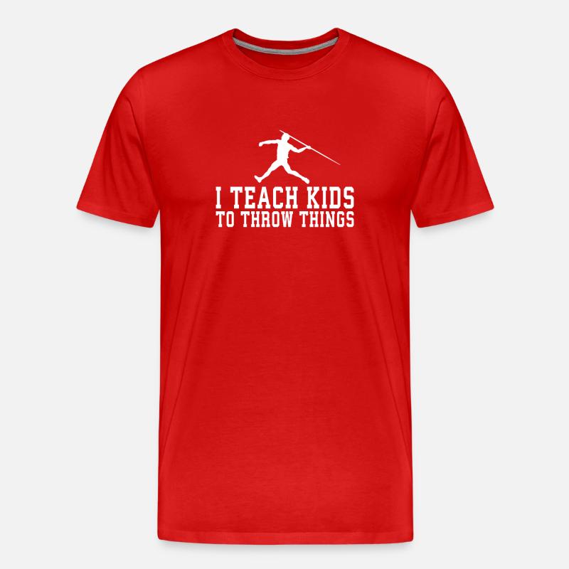 Speerwurfstrecker Leichtathletik Speerwerfer - Männer Premium Bio T-Shirt - Rot