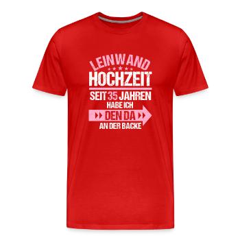 35 verheiratet Leinwand Hochzeit 35.Hochzeitstag - Männer Premium Bio T-Shirt - Rot - Vorne - Damien (186cm)