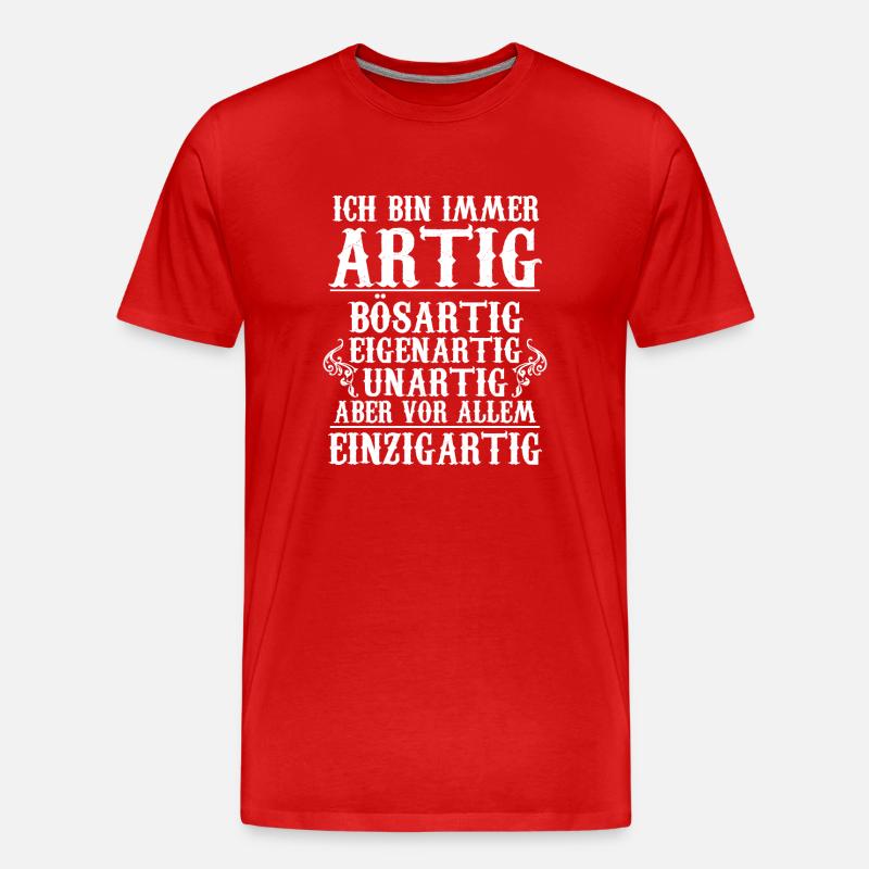 Ich Bin Immer Artig - Männer Premium Bio T-Shirt - Rot