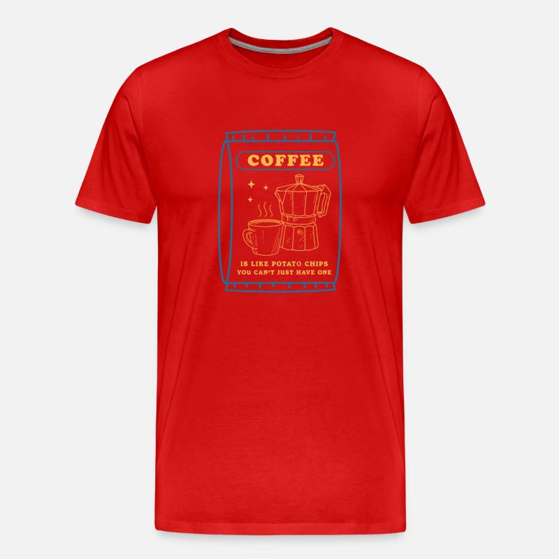 Kaffee Kaffeeliebhaber Kaffeetrinker Geschenk - Männer Premium Bio T-Shirt - Rot