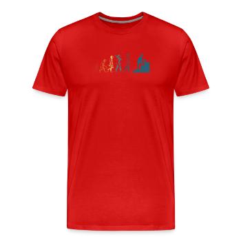 Evolution du finisseur de béton Drôle de travailleur du béton - T-shirt bio Premium Homme - rouge - Devant - Damien (186cm)