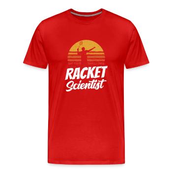 Schläger Wissenschaftler Racket Scientist - Männer Premium Bio T-Shirt - Rot - Vorne - Damien (186cm)