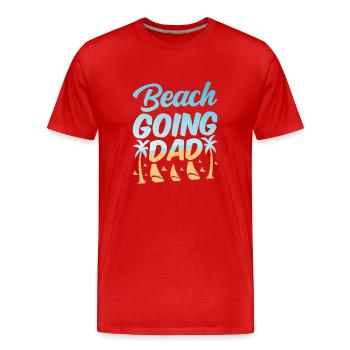 Beach visit Father Beach Beach Beach holiday - Men's Premium Organic T-Shirt - red - Front - Damien (186cm)