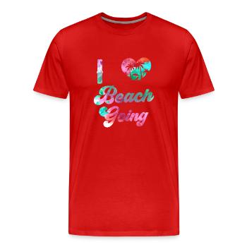 J’adore les vacances à la plage les amateurs de plage plage la plage - T-shirt bio Premium Homme - rouge - Devant - Damien (186cm)
