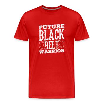 Future ceinture noire guerrier ceinture noire - T-shirt bio Premium Homme - rouge - Devant - Damien (186cm)