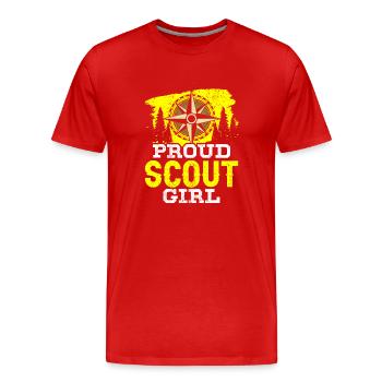 Fiers scouts du camp du clan scout - T-shirt bio Premium Homme - rouge - Devant - Damien (186cm)