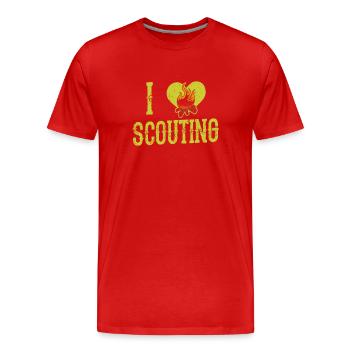 Ich Liebe Pfadfinder Zeltlager Pfadfinden Sippe - Männer Premium Bio T-Shirt - Rot - Vorne - Damien (186cm)
