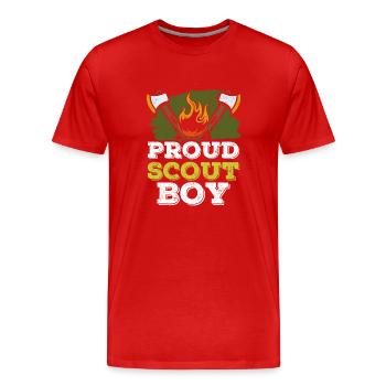 Proud Scout Young Proverbs Clan Camp - Men's Premium Organic T-Shirt - red - Front - Damien (186cm)