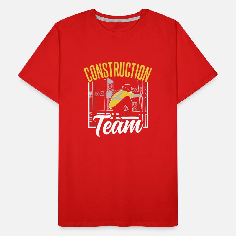 Construction Team Teamwork Construction Site Construction Workers Men's Premium Organic T-Shirt