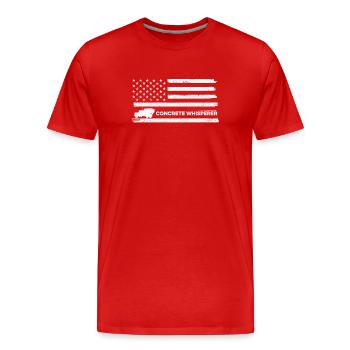 Concrete Finisher Concrete Whisperer American Flag - Men's Premium Organic T-Shirt - red - Front - Damien (186cm)