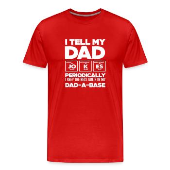 Papa Witze Periodische Chemie Vatertag - Männer Premium Bio T-Shirt - Rot - Vorne - Damien (186cm)
