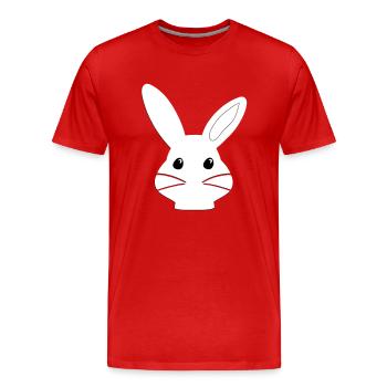 Wunderland Hase Cartoon Ostern Niedlich - Männer Premium Bio T-Shirt - Rot - Vorne - Damien (186cm)