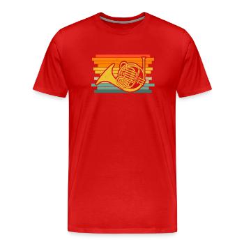 French horn French horn player French hornist - Men's Premium Organic T-Shirt - red - Front - Damien (186cm)