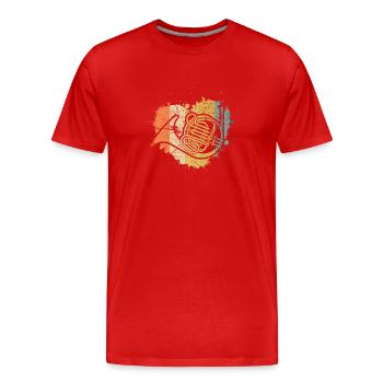 French horn French horn player French hornist - Men's Premium Organic T-Shirt - red - Front - Damien (186cm)