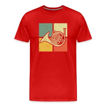 Waldhorn Waldhornspieler Waldhornist - Männer Premium Bio T-Shirt - Rot - Vorne - Damien (186cm)