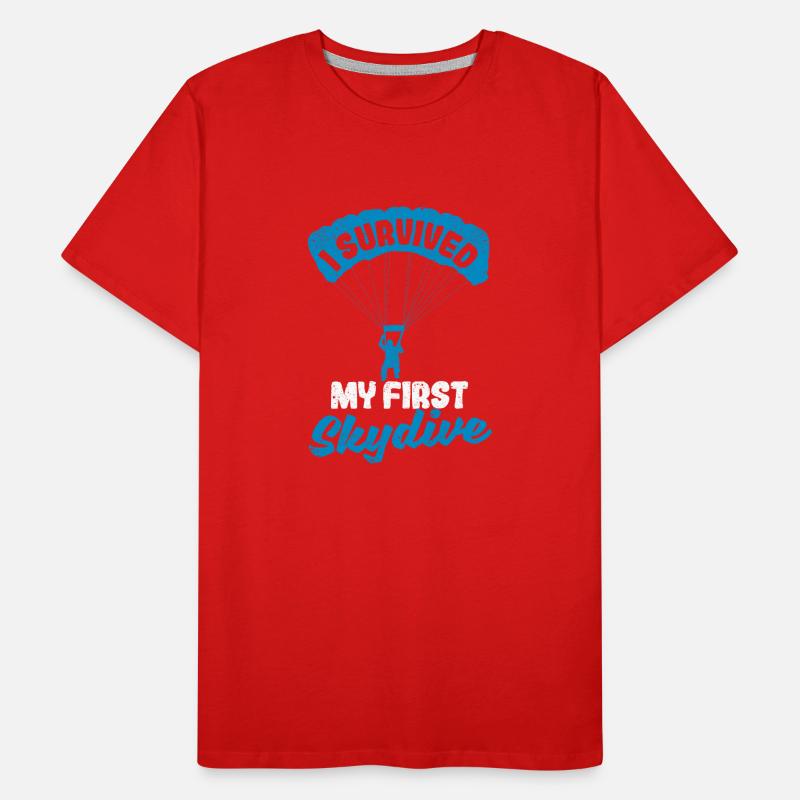J’ai survécu à mon premier parachutisme T-shirt bio Premium Homme