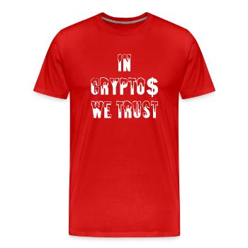 Bitcoin Trading Crypto Stocks - T-shirt bio Premium Homme - rouge - Devant - Damien (186cm)
