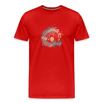 Hip Hop Radio Music Genre Rap Freestyle - Men's Premium Organic T-Shirt - red - Front - Damien (186cm)