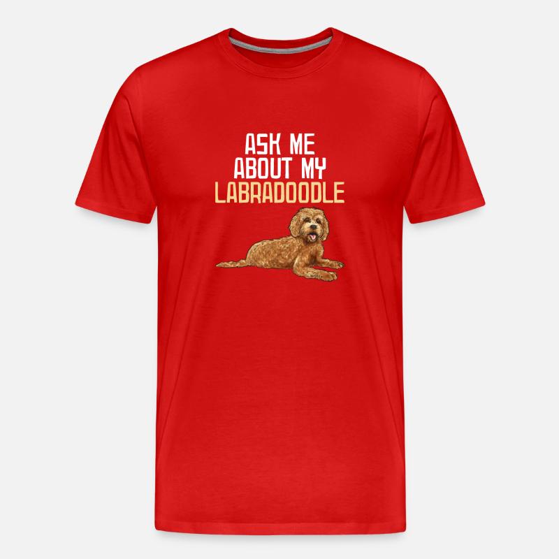 Labradoodle Hund - Männer Premium Bio T-Shirt - Rot